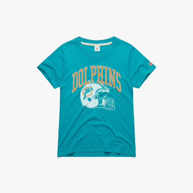 Women's Round-Neck BlouseWomen's Miami Dolphins Helmet Retro