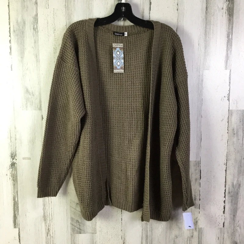 Women's High Collar SweatersSweater Cardigan By Boohoo Boutique In Brown, Size: 1x