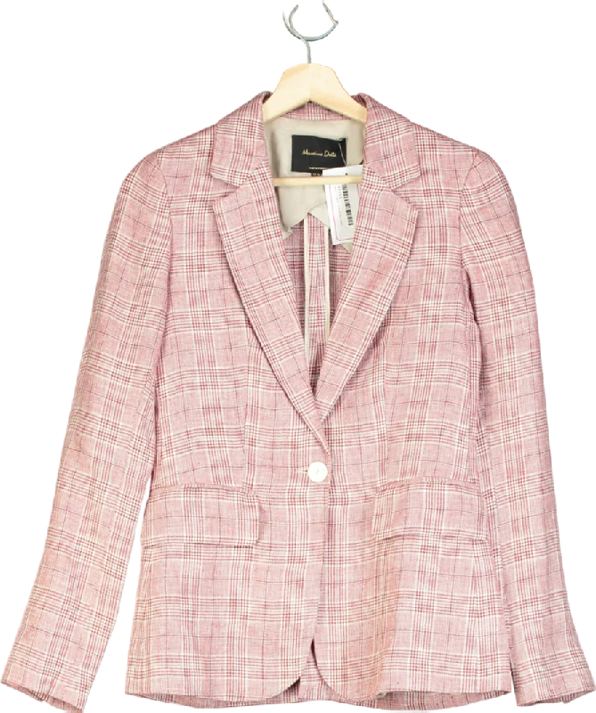 Women's Georgian Wool SweatersMassimo Dutti Pink Linen Plaid Blazer UK 10