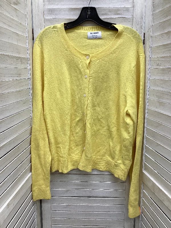 Women's Narrow Collar SweatersCardigan By Old Navy In Yellow, Size: Xl