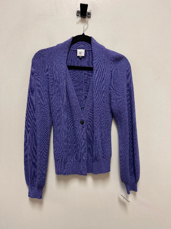 Women's Keyhole Collar SweatersSweater Cardigan By Cabi In Purple, Size: Xs