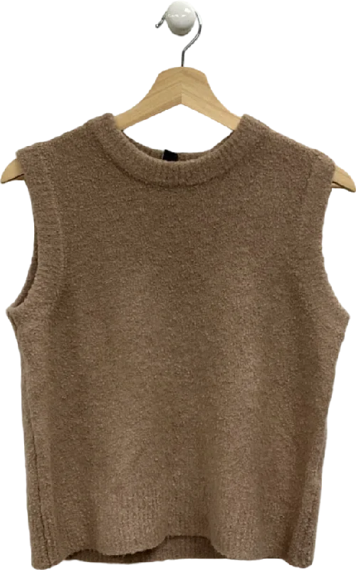 Women's Albanian Wool SweatersNew Look Beige Sleeveless Knit Top UK M