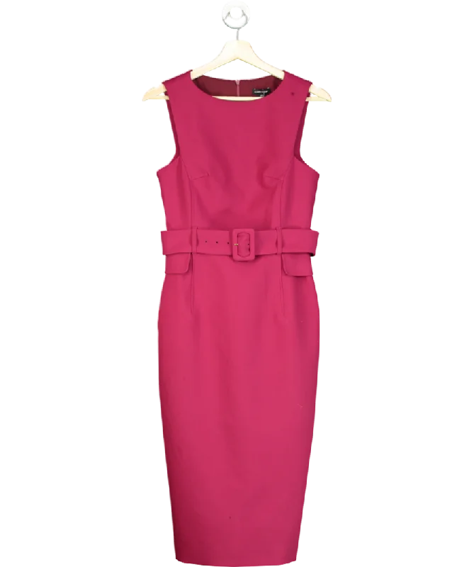 Women's Polyester SweatersKaren Millen Red Compact Stretch Belted Tailored Midi Pencil Dress UK 8