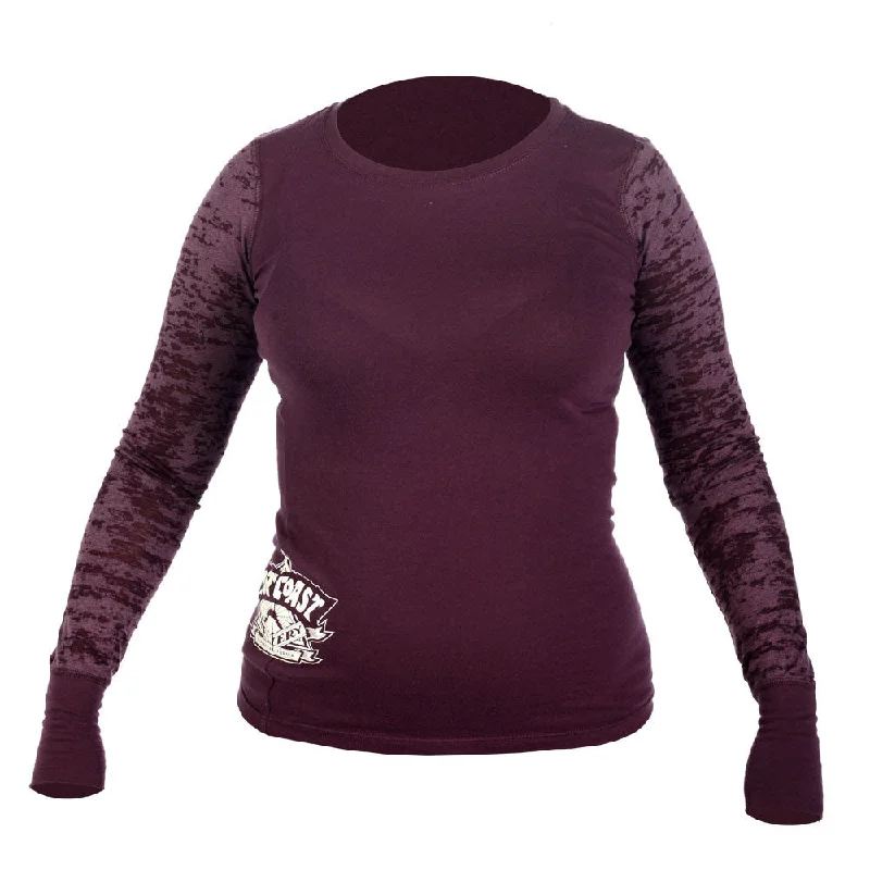 Women's Blouse with V-Shaped CollarLost Coast Women's Long-sleeve <P>(Plum)