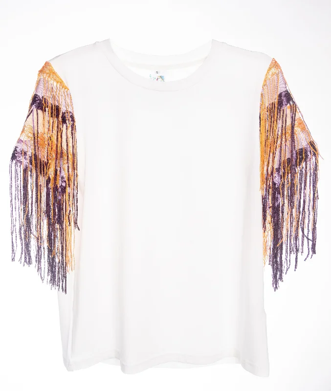 Women's Blouse with PatchesOrange & Purple Spirit Shaker Tee