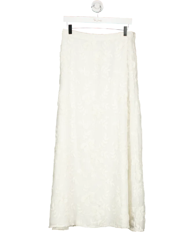 Women's Boat Collar SweatersNA-KD White Embroidery Maxi Skirt UK 8