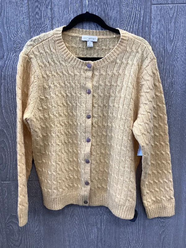 Women's Polish Wool SweatersSweater Cardigan By Appleseeds In Yellow, Size: Xl