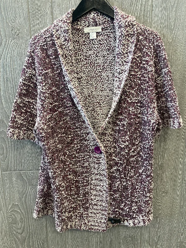 Women's Low Collar SweatersSweater Cardigan By Cj Banks In Purple, Size: 2x