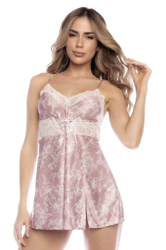 plus-size underwire bra with padded cupsMapale 7578 Sleep Chemise Color Rose Print