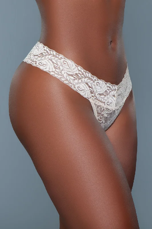 lightweight silk panties with a stretch lace trim for a flirty lookBW1160N V Cut Lace Panties - Nude