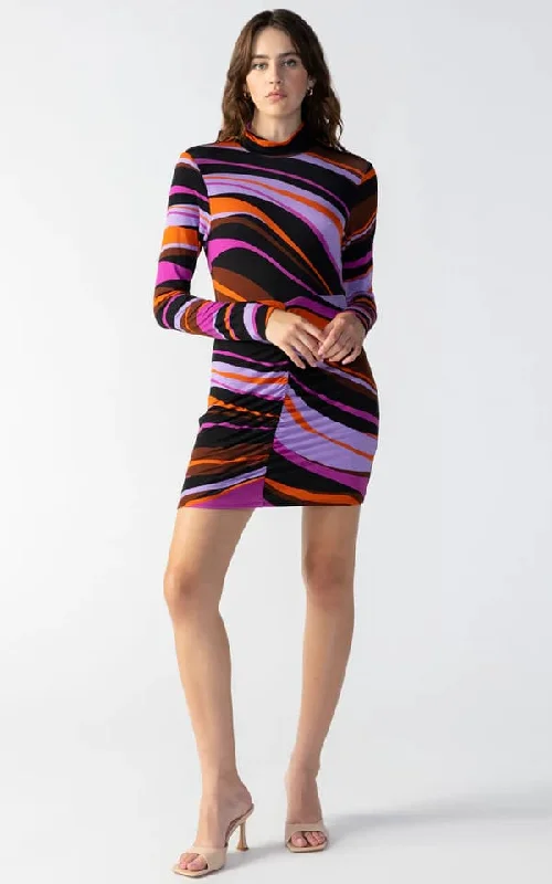 Women's Mini DressesSanctuary - Shirred Bodycon Abstract Dress