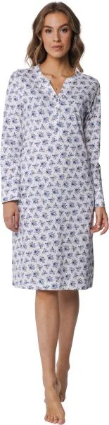 women's pajamas with a vintage lookNachthemd 10242-106-4 520 donker blauw