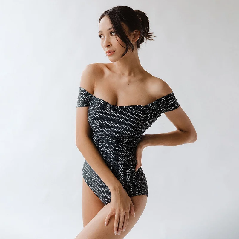 The Midnight Dash Off Shoulder One-Piece Swimsuit