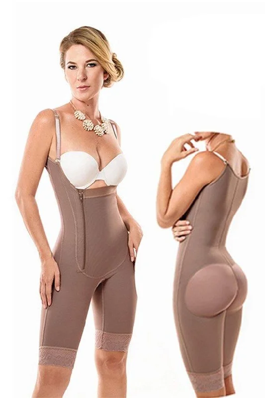 thigh slimmer shapewear pantsFull Body Shaper with Straps & Lateral Zipper