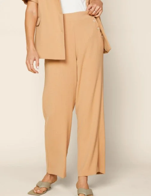 Women's Jodhpurs with Lapel CollarTailored Pants With Buttons