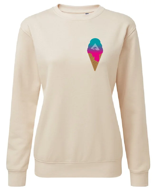 Women's Hooded Sweatshirts with Moisture-Wicking FabricI Scream Sweatshirt- Natural