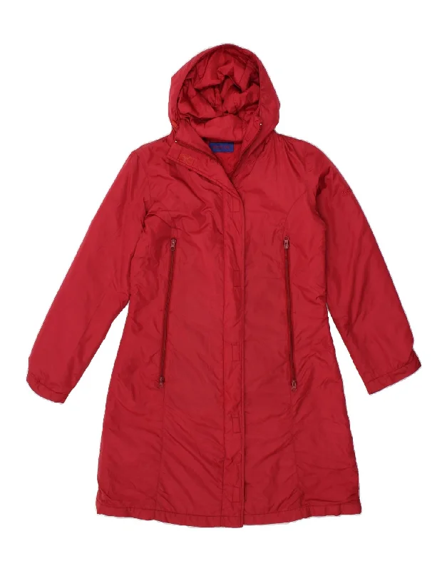 Women's Coats with Fur LiningREPLAY Womens Hooded Windbreaker Coat UK 6 XS Red Polyamide