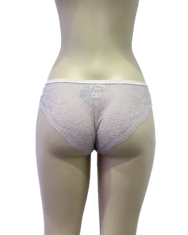 stretchable satin panties with a sheer lace waistbandEmbrace It Tanga-