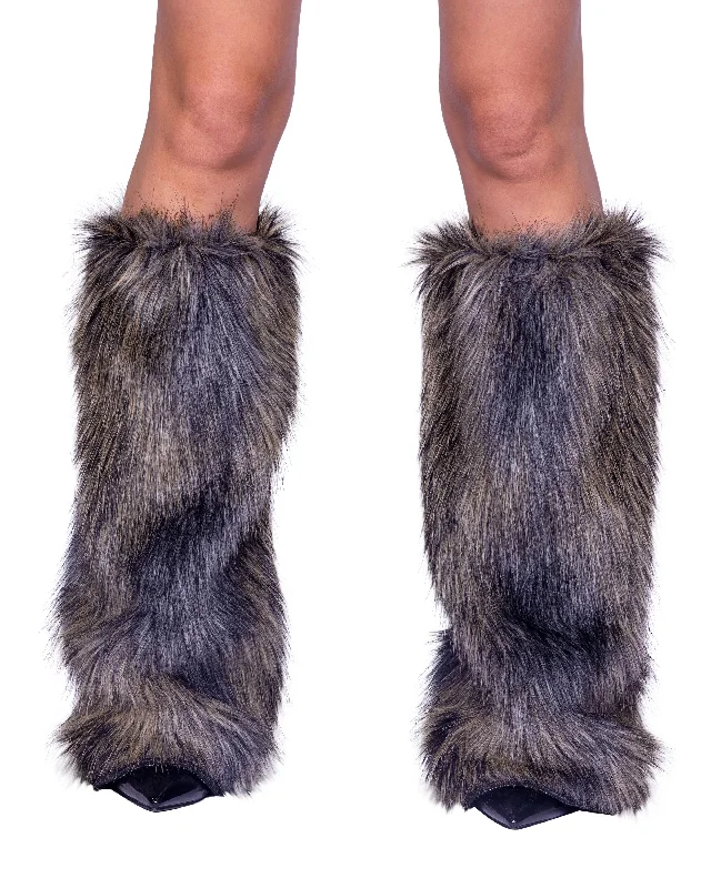 women's pajamas for bed and breakfast stays6353 - Pair of Faux Fur Wolf Leg Warmers