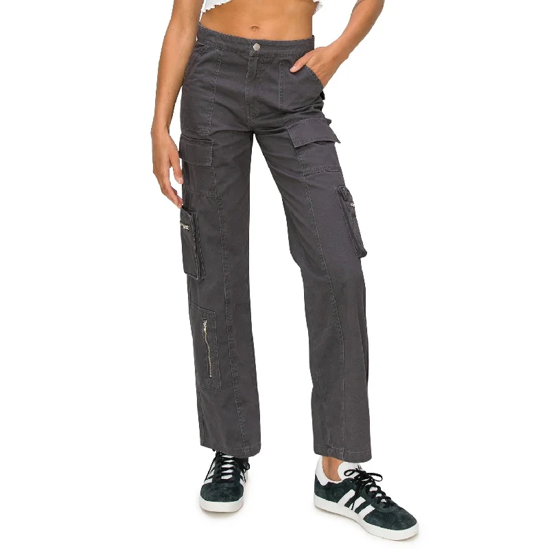 Women's CaprisStraight Leg Cargo Pants - Slate Grey