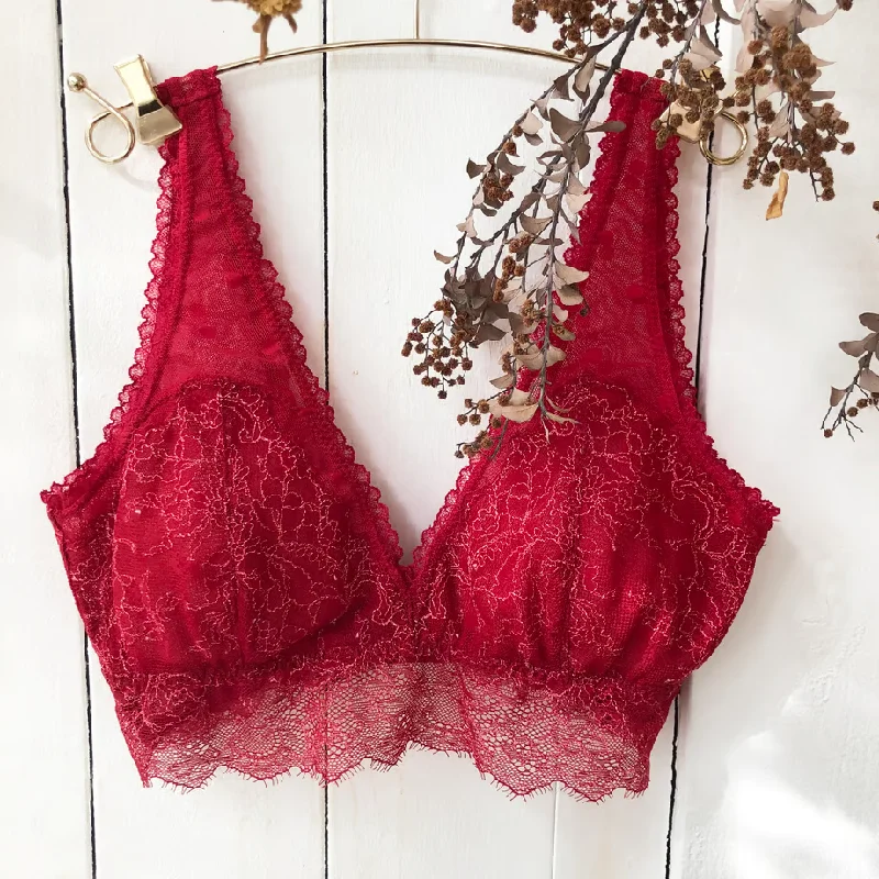 push-up bra with paddingPolka Dot Berry Red Bralette