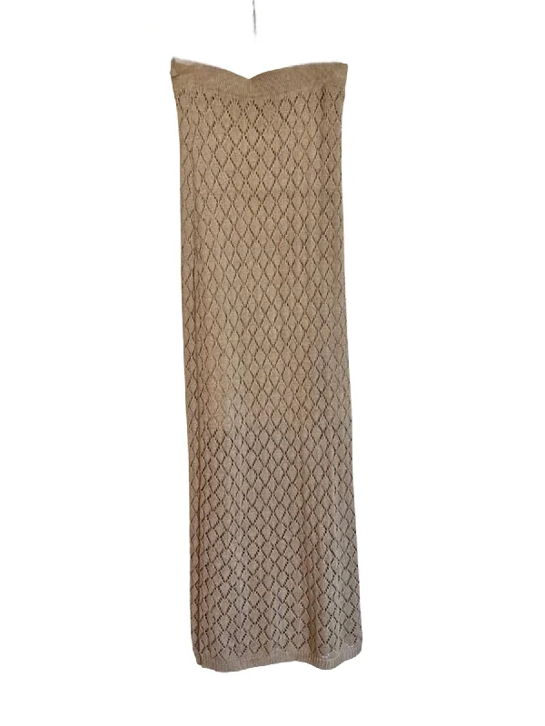 Women's Pencil SkirtsDiamond Patterned Maxi Skirt In Gold