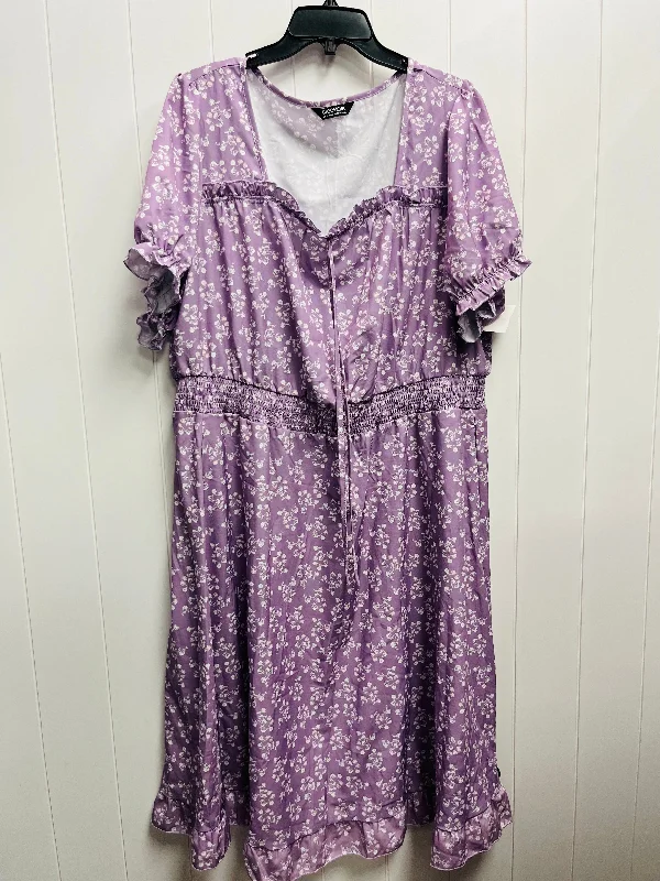 Women's Square Collar DressesDress Casual Maxi By Clothes Mentor In Purple, Size: 2x