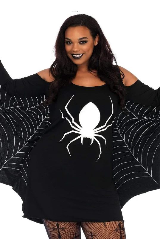 women's pajamas for those who cherish softnessPlus Jersey Spider Web Dress With Wings