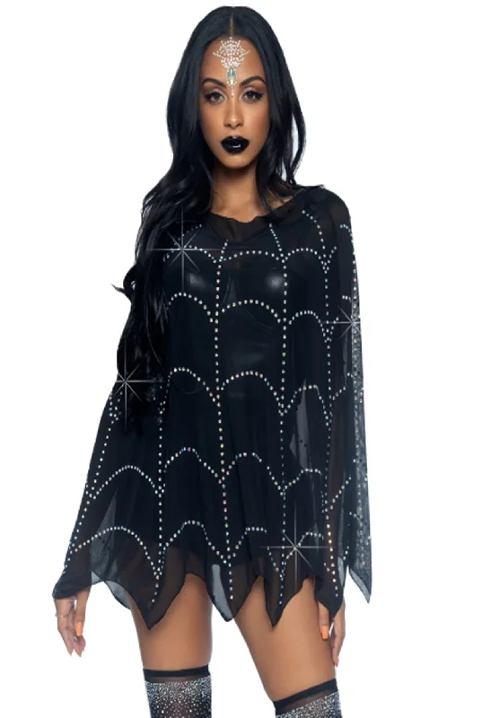 women's pajamas for those who cherish their bedtime routinesSpider Web Rhinestone Costume Poncho