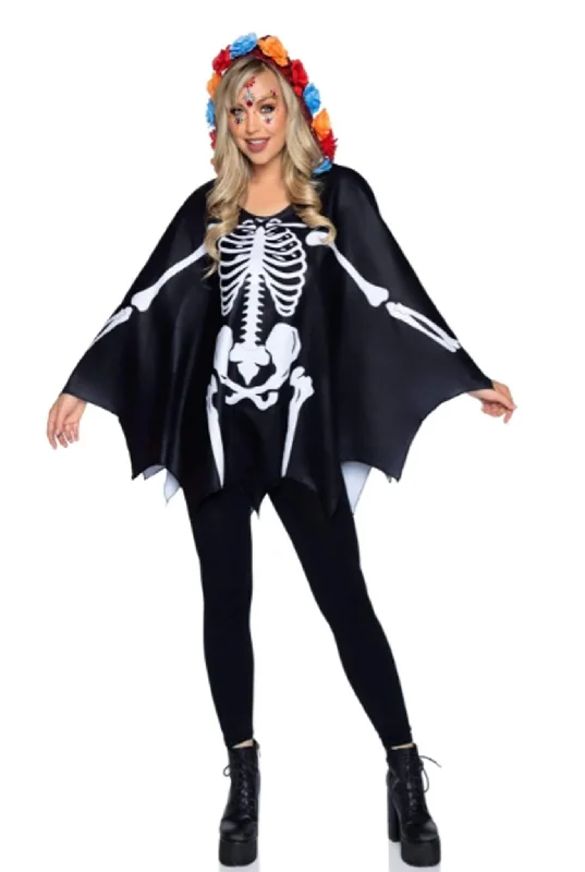 women's pajamas for those who appreciate soft, breathable fabricsDay of the Dead Costume Poncho