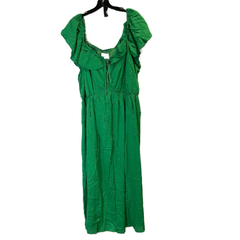 Women's Boat Collar DressesDress Casual Maxi By Andree By Unit In Green, Size: 1x