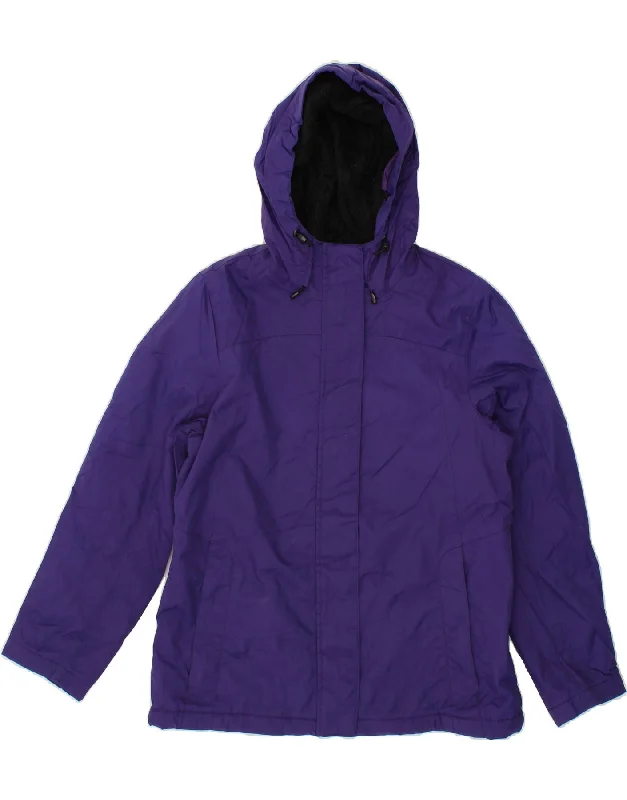 Women's Blazer CoatsL.L.BEAN Womens Hooded Windbreaker Jacket UK 10 Small Purple Nylon