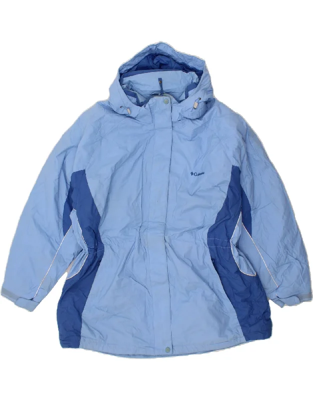 Women's Coats with CollarCOLUMBIA Womens Padded Jacket UK 20 2XL Blue Colourblock Nylon