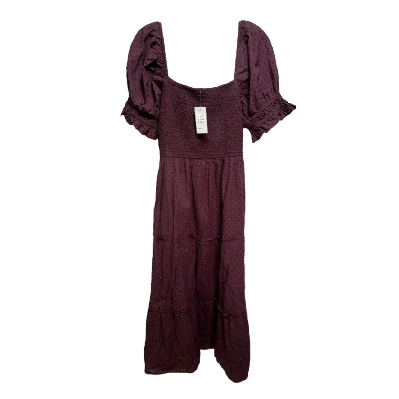 Women's Narrow Collar DressesDress Casual Maxi By And Now This In Maroon, Size: 1x