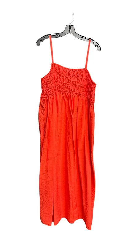 Women's Low Collar DressesDress Casual Maxi By A New Day In Coral, Size: Xl