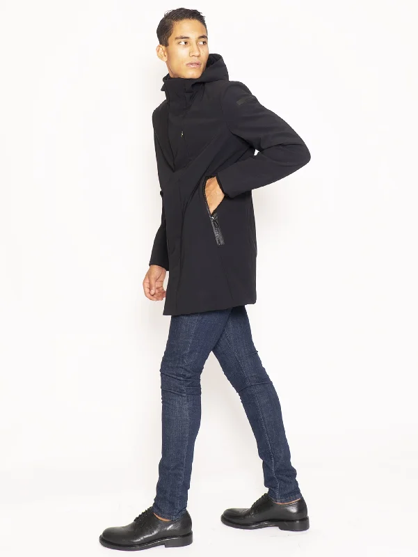 Women's Coats with CollarThermo Jacket con Cappuccio - Nero