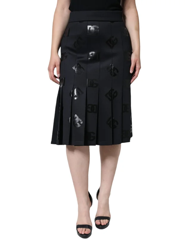 Women's Wrap SkirtsDolce & Gabbana  DG Monogram Pleated Midi Women's Skirt