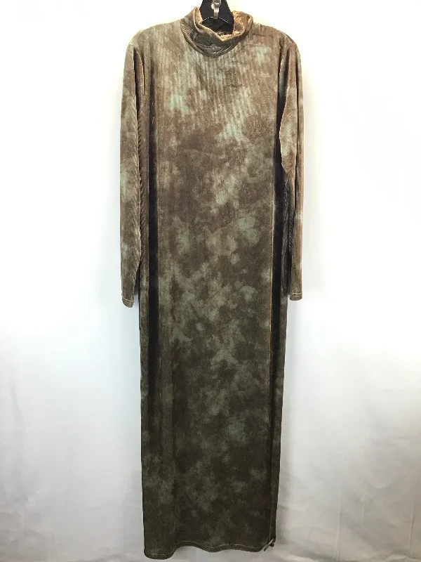 Women's Ruffled DressesDress Casual Maxi By Clothes Mentor In Brown, Size: 1x