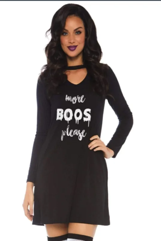 women's pajamas with cozy footiesMore Boos Jersey Dress with Pockets