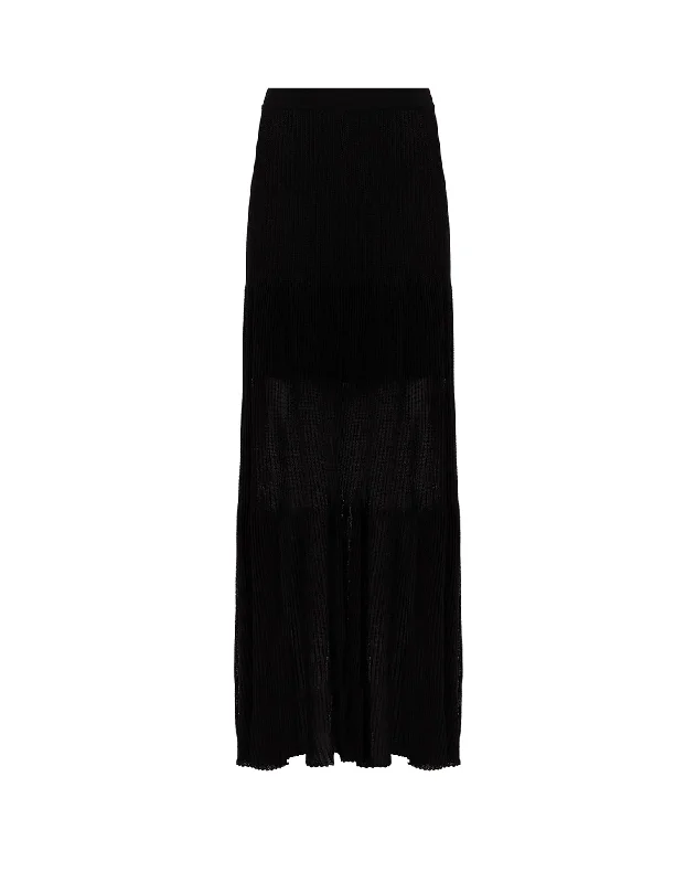 Women's Drawstring SkirtsKnit Maira Long Skirt - Black