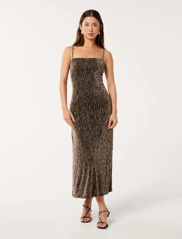 Women's Wide Collar DressesKendra Glitter Jersey Maxi Dress