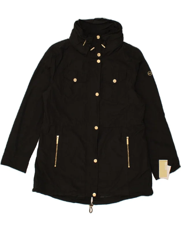 Women's Quilted CoatsMICHAEL KORS Womens Windbreaker Coat UK 16 Large Black Polyester