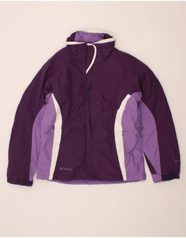 Women's Coats with Fur TrimmedCOLUMBIA Womens Padded Jacket UK 12 Medium Purple Colourblock