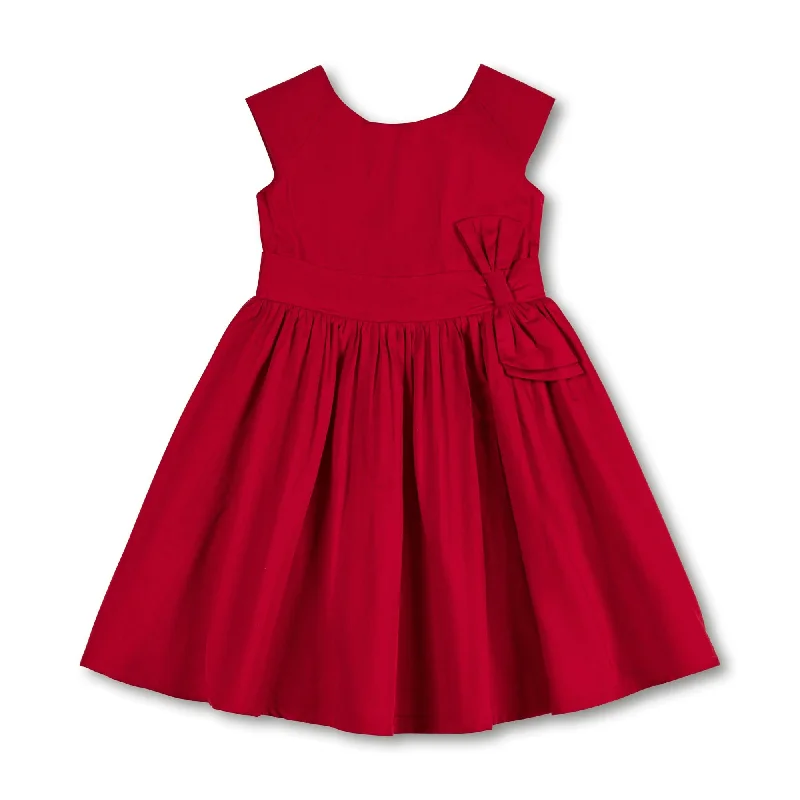 Women's Short-Sleeve DressesOrganic Cap Sleeve Party Dress with Bow Sash - Baby