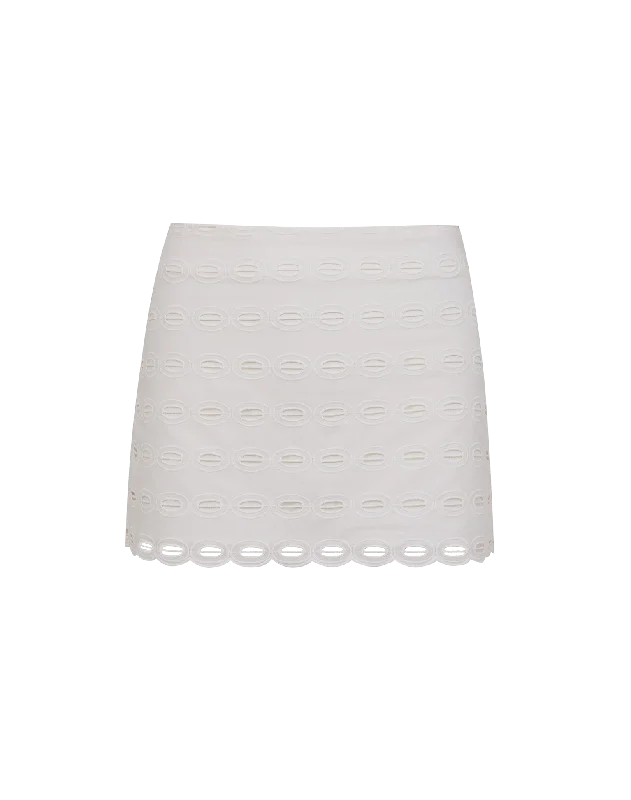 Women's Sporty SkirtsEyelet Zita Short Skirt - Off White