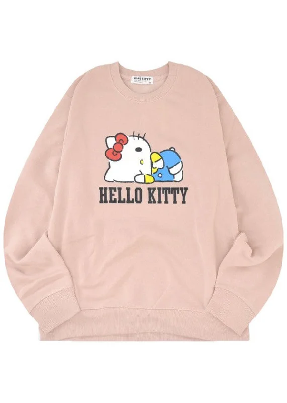 Women's Hooded Sweatshirts with Polyester LiningSanrio Hello Kitty Sleepy Pink Sweatshirt & Pants Set