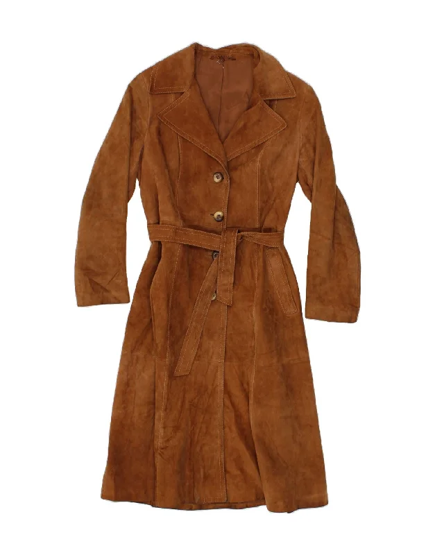 Women's Fur CoatsVINTAGE Womens Suede Overcoat IT 46 Large Brown