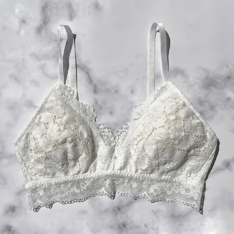 smoothing high-neck braPeony White Bralette