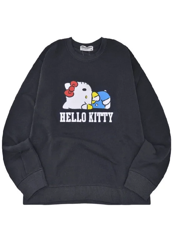 Women's Hooded Sweatshirts with Sherpa LiningSanrio Hello Kitty Sleepy Charcoal Sweatshirt & Pants Set