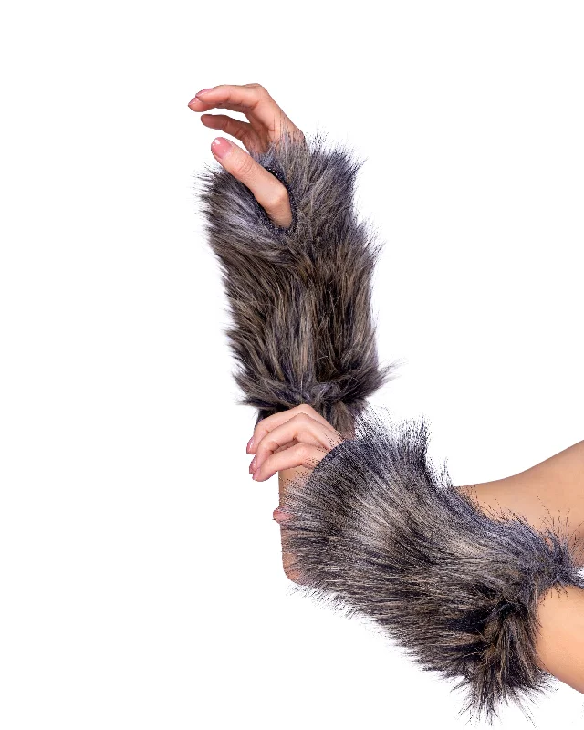 women's pajamas for camping6352 - Pair of Faux Fur Wolf Gloves